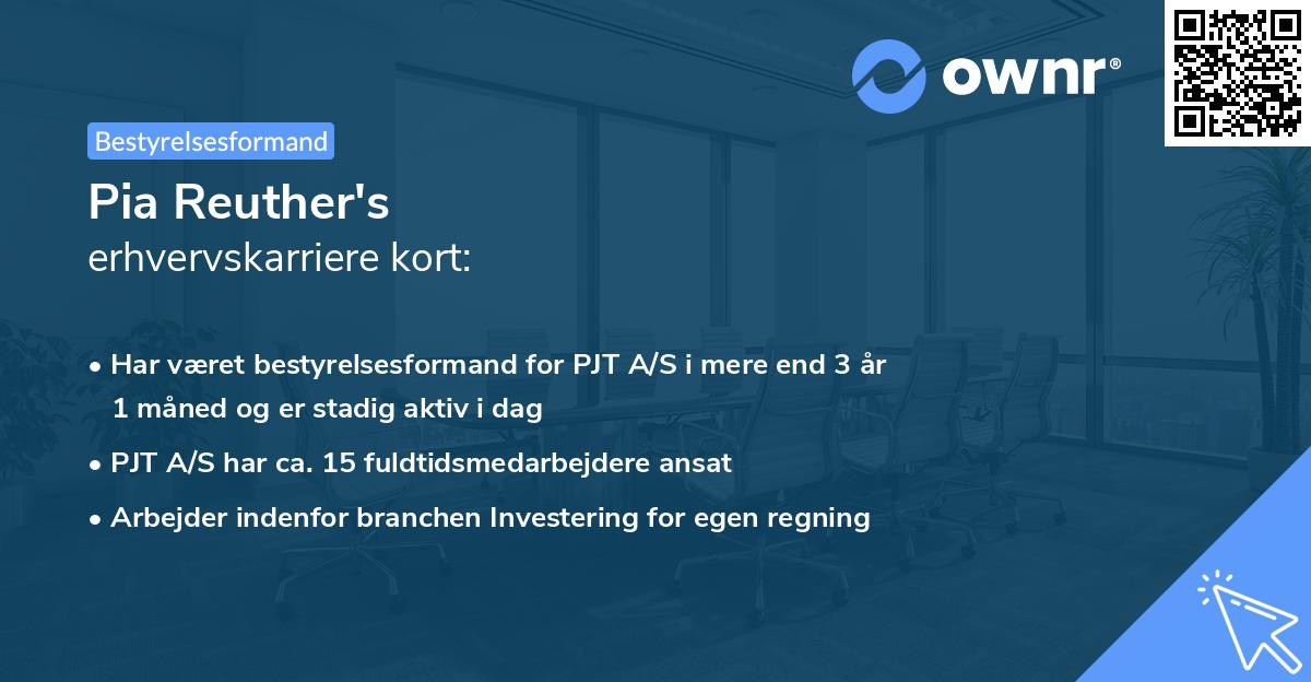 Pia Reuther's erhvervskarriere kort
