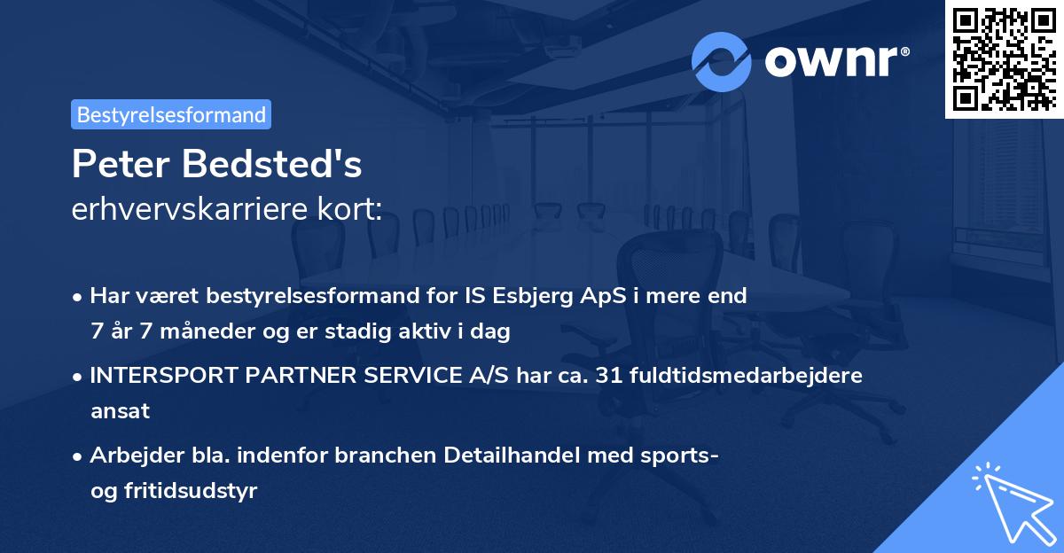 Peter Bedsted's erhvervskarriere kort