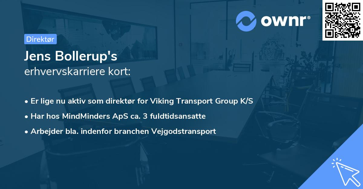 Jens Bollerup's erhvervskarriere kort