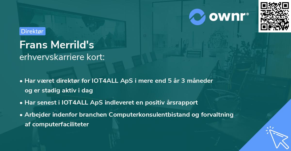 Frans Merrild's erhvervskarriere kort