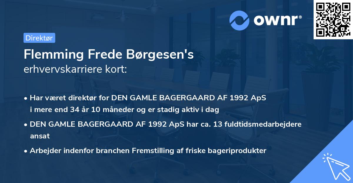 Flemming Frede Børgesen's erhvervskarriere kort