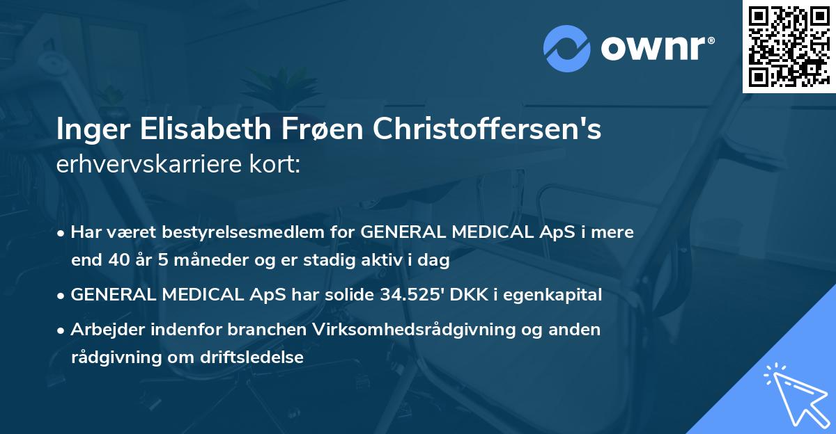 Inger Elisabeth Frøen Christoffersen's erhvervskarriere kort