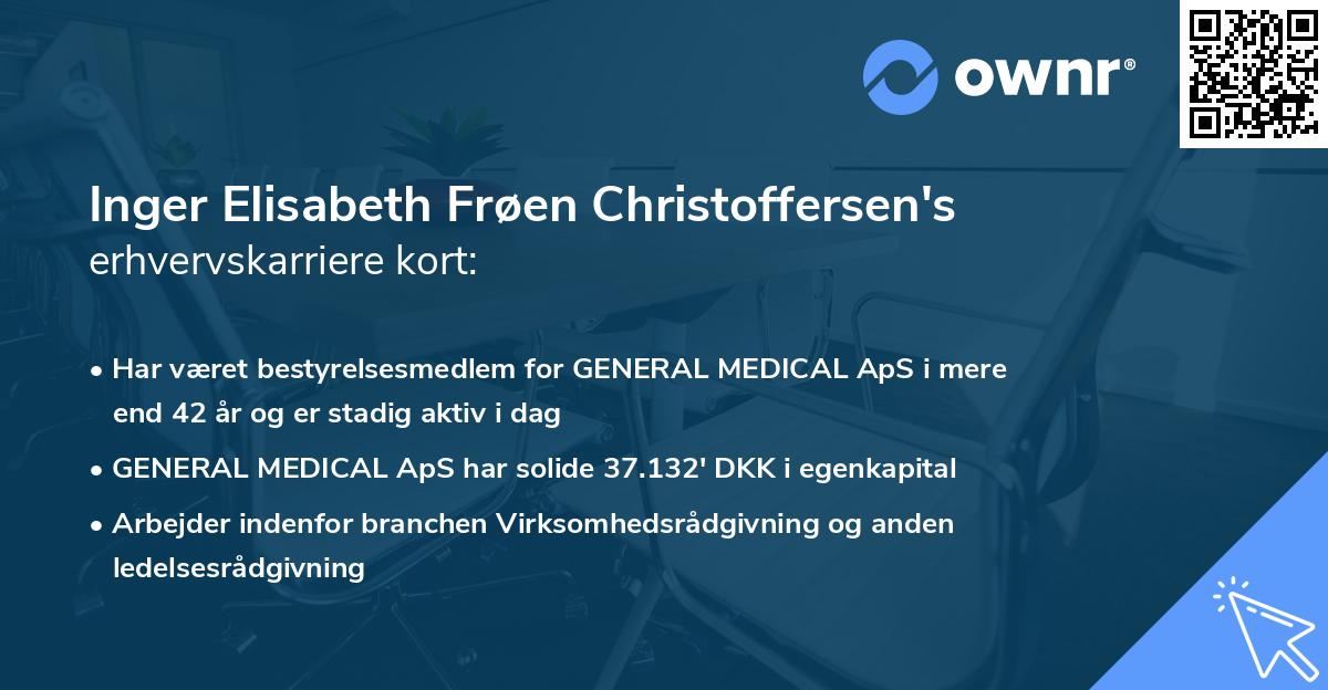 Inger Elisabeth Frøen Christoffersen's erhvervskarriere kort