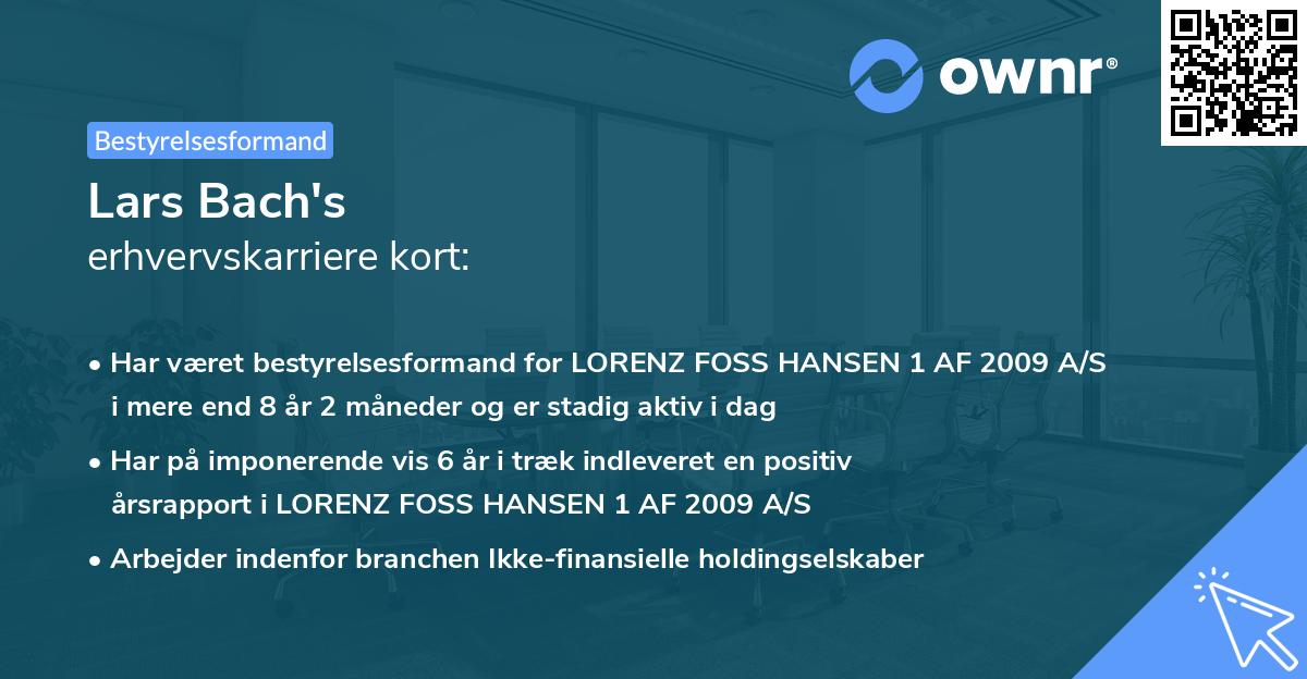 Lars Bach's erhvervskarriere kort