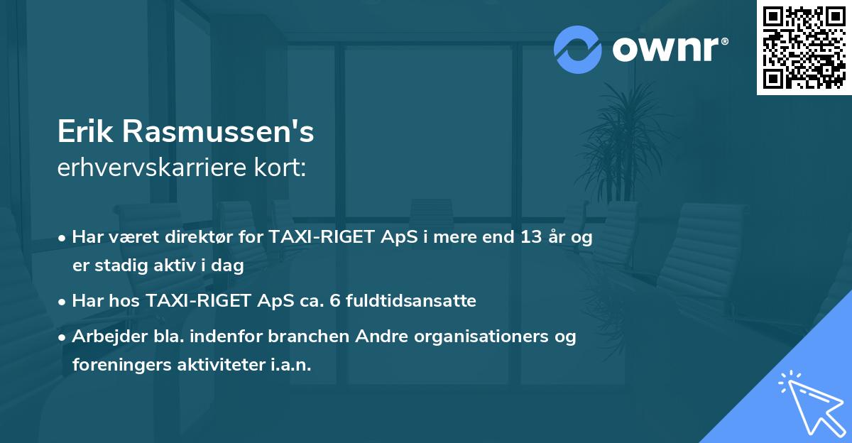 Erik Rasmussen's erhvervskarriere kort