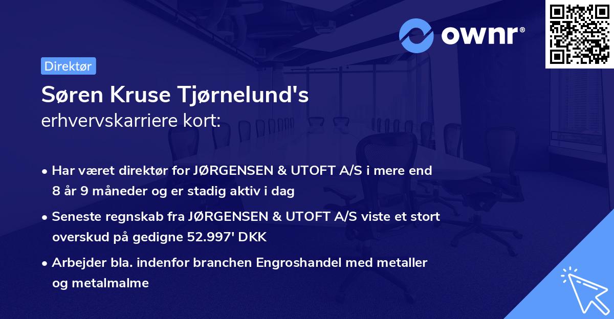 Søren Kruse Tjørnelund's erhvervskarriere kort