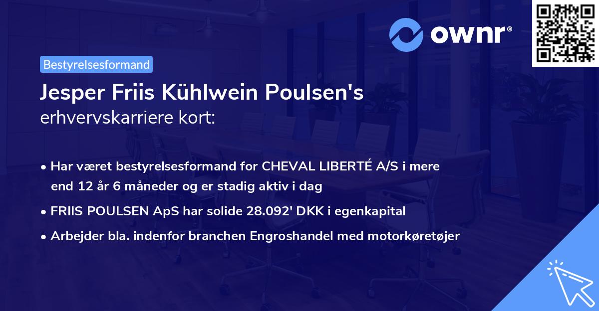 Jesper Friis Kühlwein Poulsen's erhvervskarriere kort