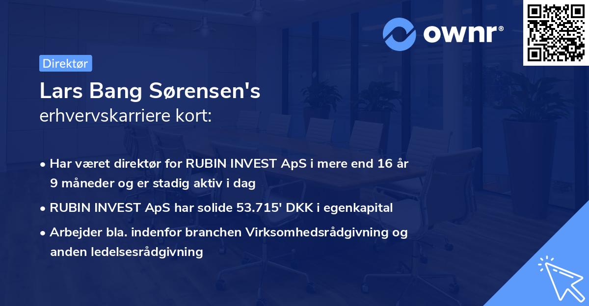 Lars Bang Sørensen's erhvervskarriere kort