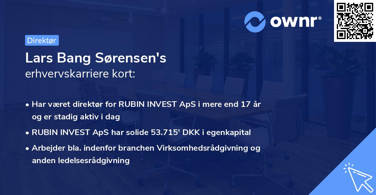 Lars Bang Sørensen's erhvervskarriere kort