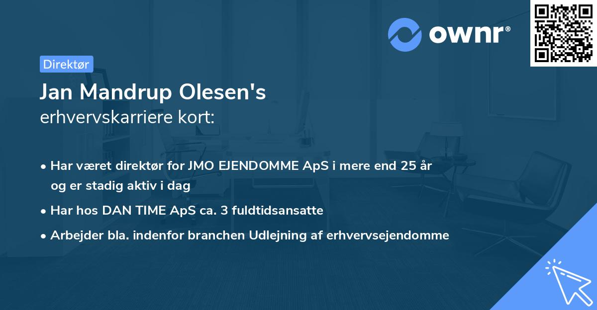 Jan Mandrup Olesen's erhvervskarriere kort