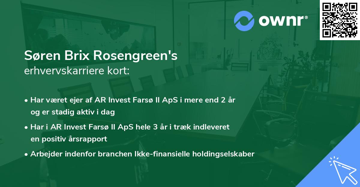 Søren Brix Rosengreen's erhvervskarriere kort