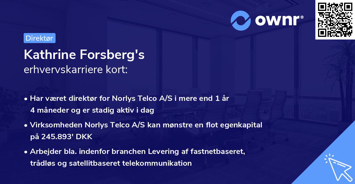 Kathrine Forsberg's erhvervskarriere kort
