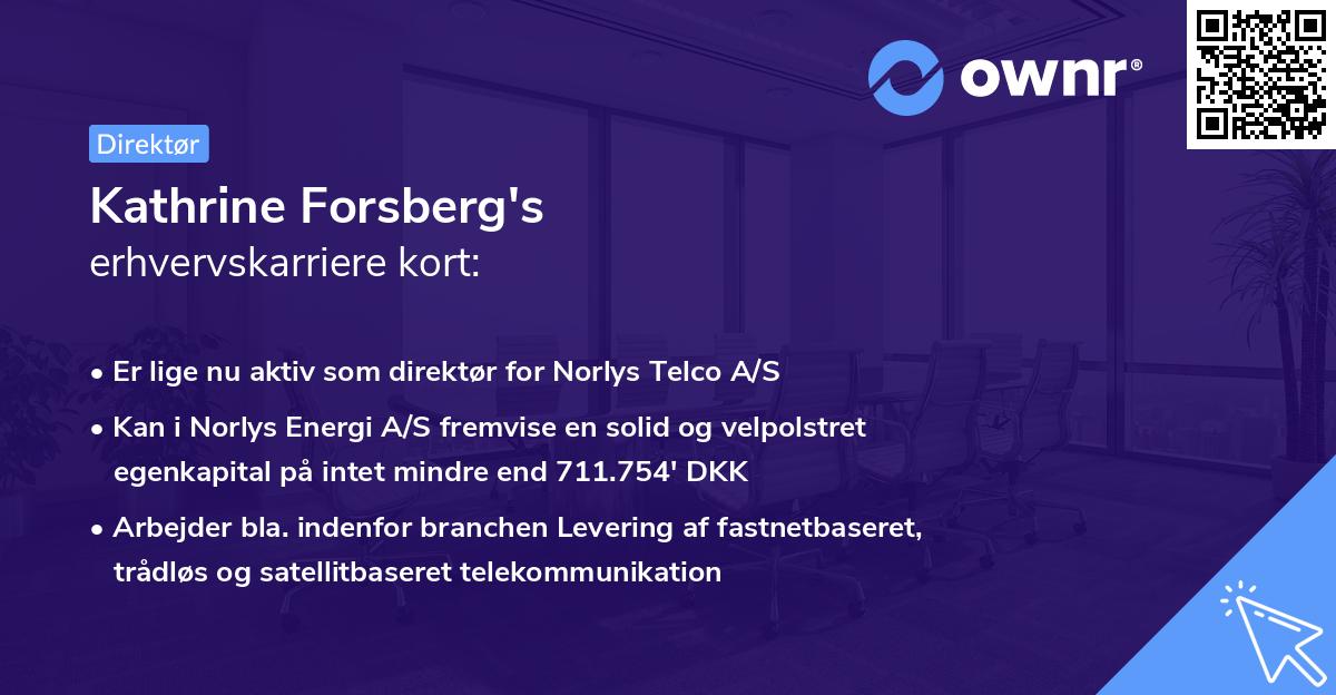 Kathrine Forsberg's erhvervskarriere kort