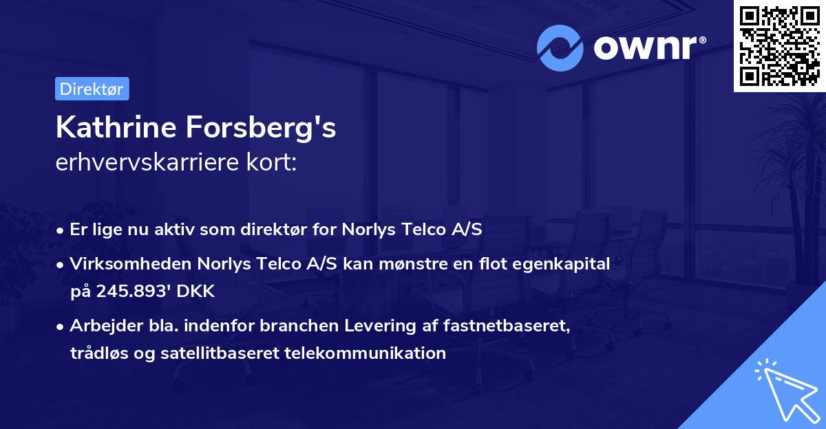Kathrine Forsberg's erhvervskarriere kort