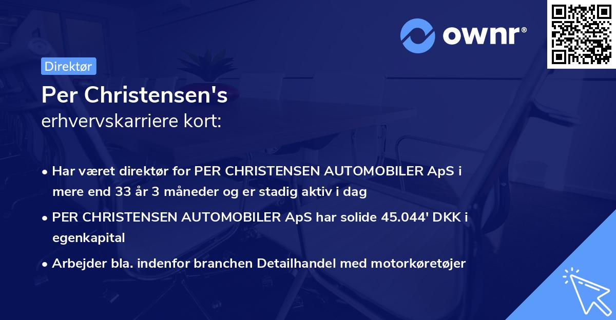 Per Christensen's erhvervskarriere kort