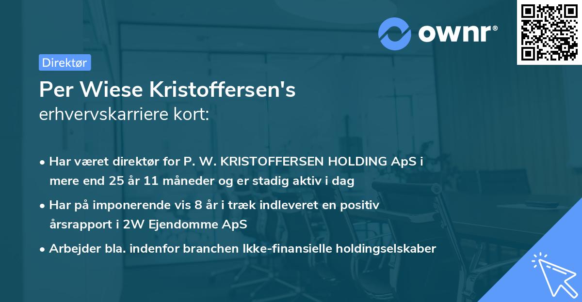 Per Wiese Kristoffersen's erhvervskarriere kort