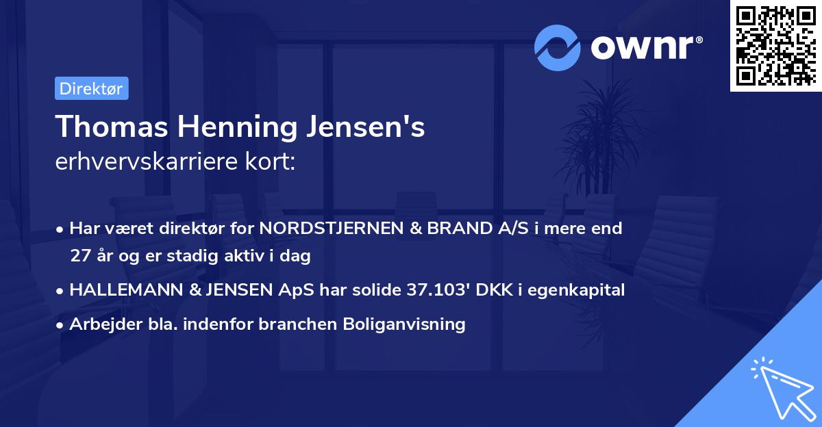Thomas Henning Jensen's erhvervskarriere kort