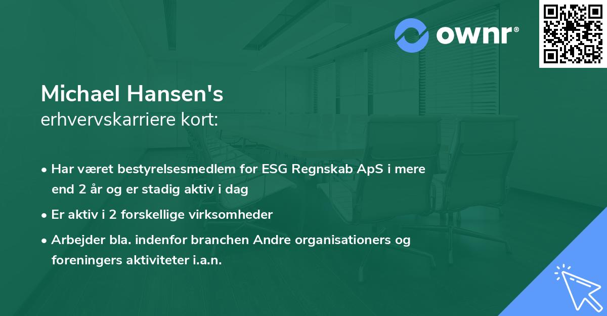 Michael Hansen's erhvervskarriere kort