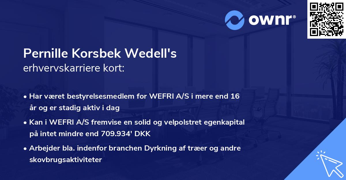 Pernille Korsbek Wedell's erhvervskarriere kort