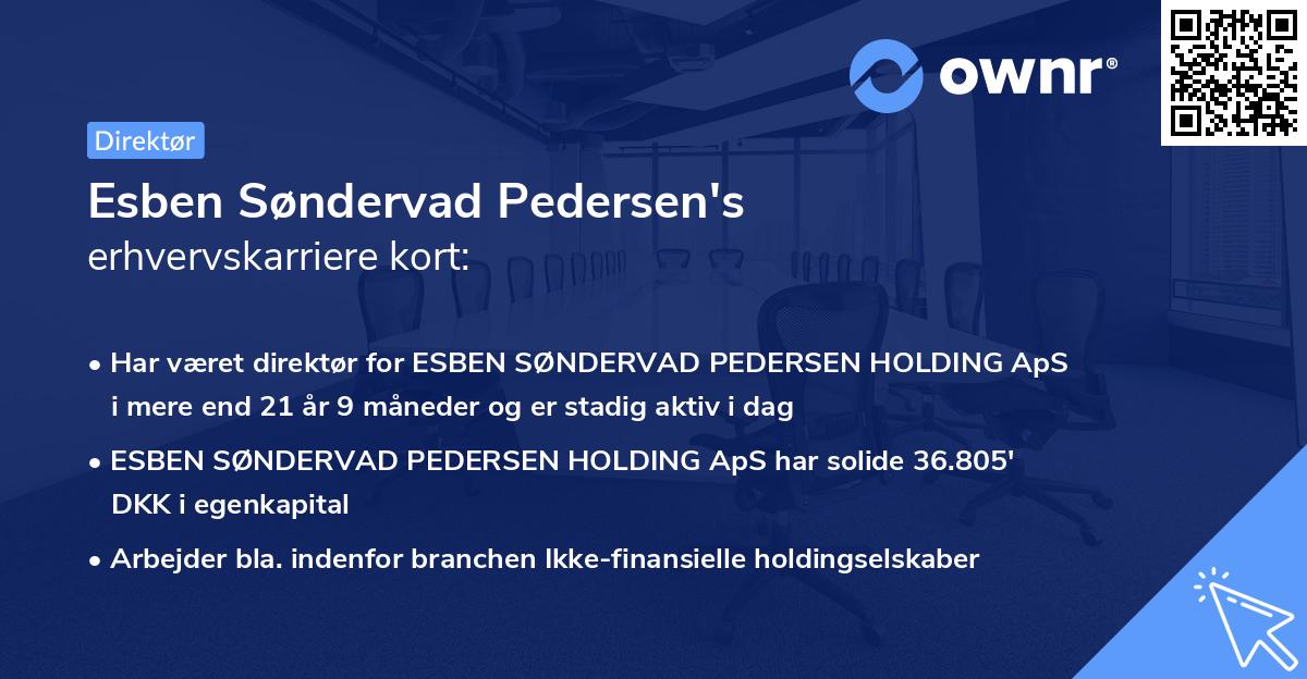 Esben Søndervad Pedersen's erhvervskarriere kort