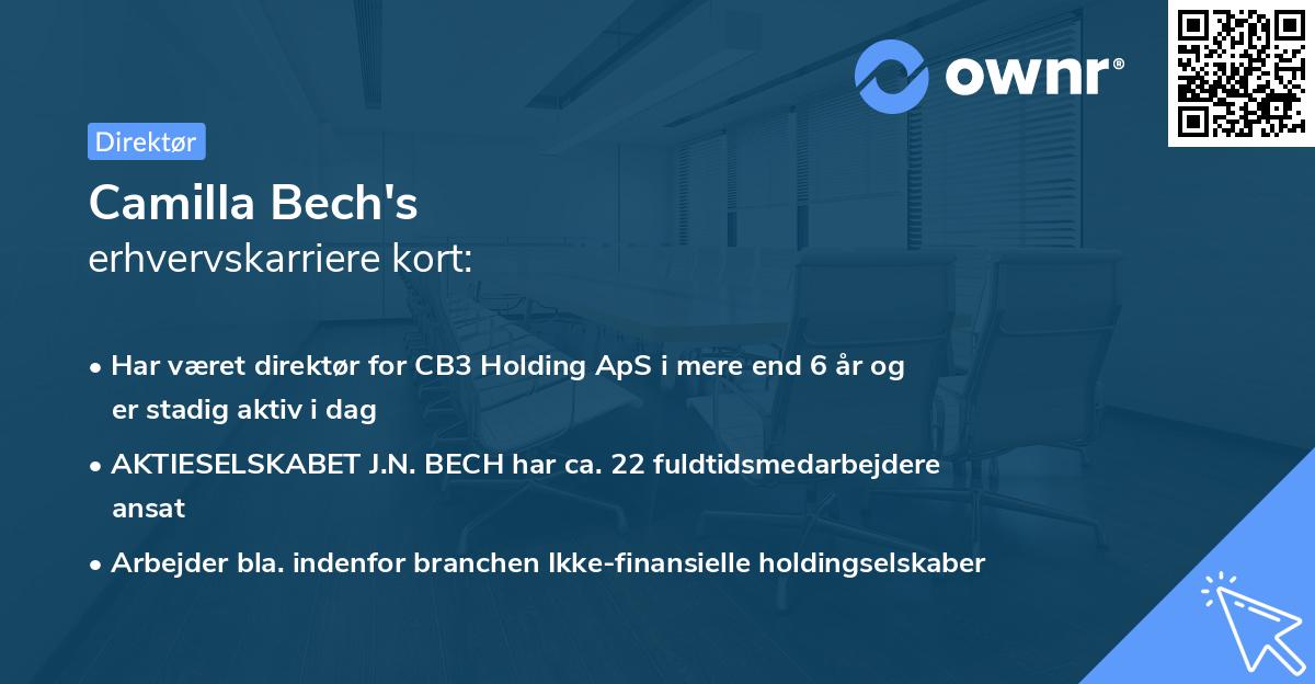 Camilla Bech's erhvervskarriere kort