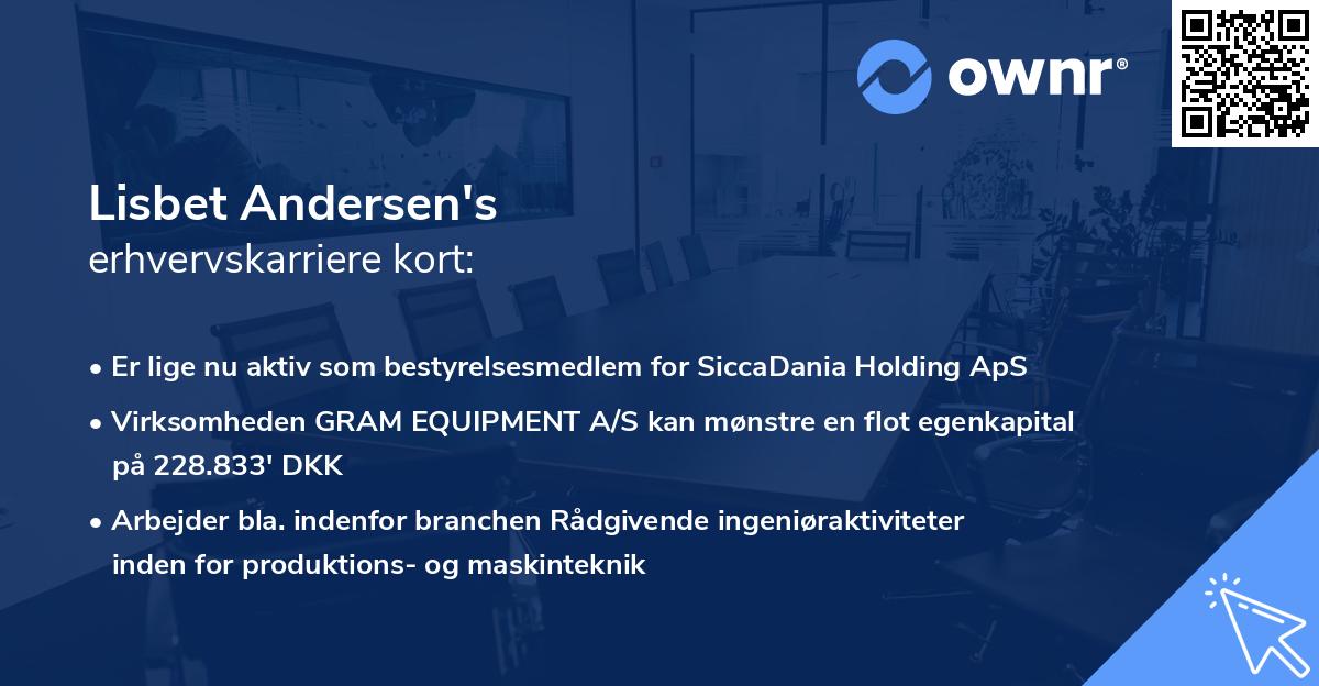 Lisbet Andersen's erhvervskarriere kort