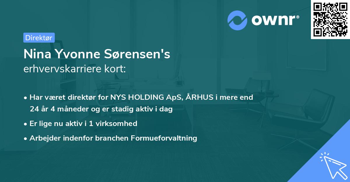 Nina Yvonne Sørensen's erhvervskarriere kort