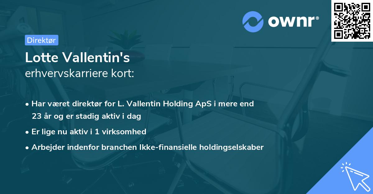 Lotte Vallentin's erhvervskarriere kort