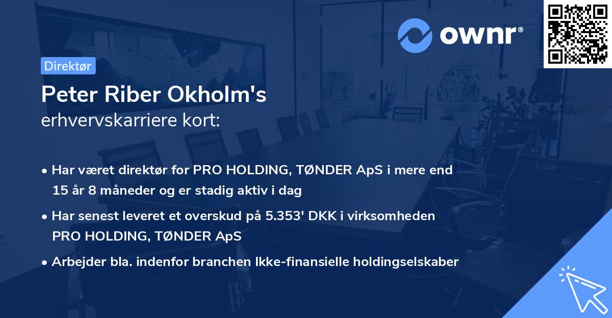 Peter Riber Okholm's erhvervskarriere kort