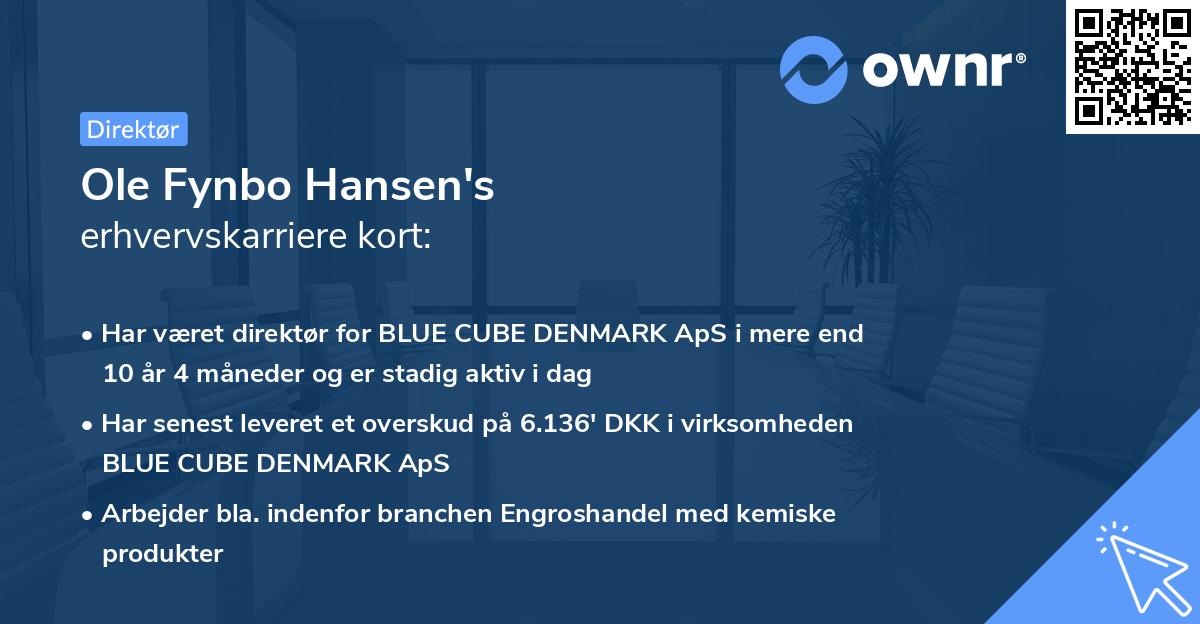 Ole Fynbo Hansen's erhvervskarriere kort