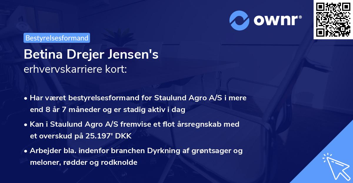 Betina Drejer Jensen's erhvervskarriere kort