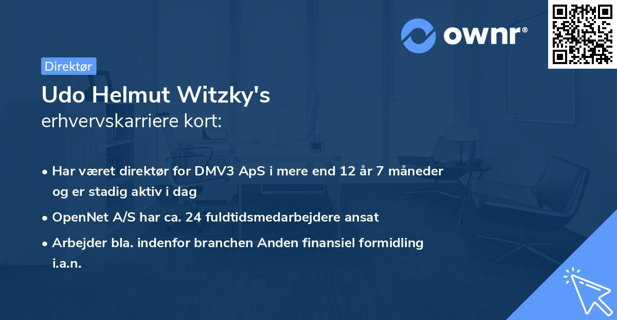 Udo Helmut Witzky's erhvervskarriere kort