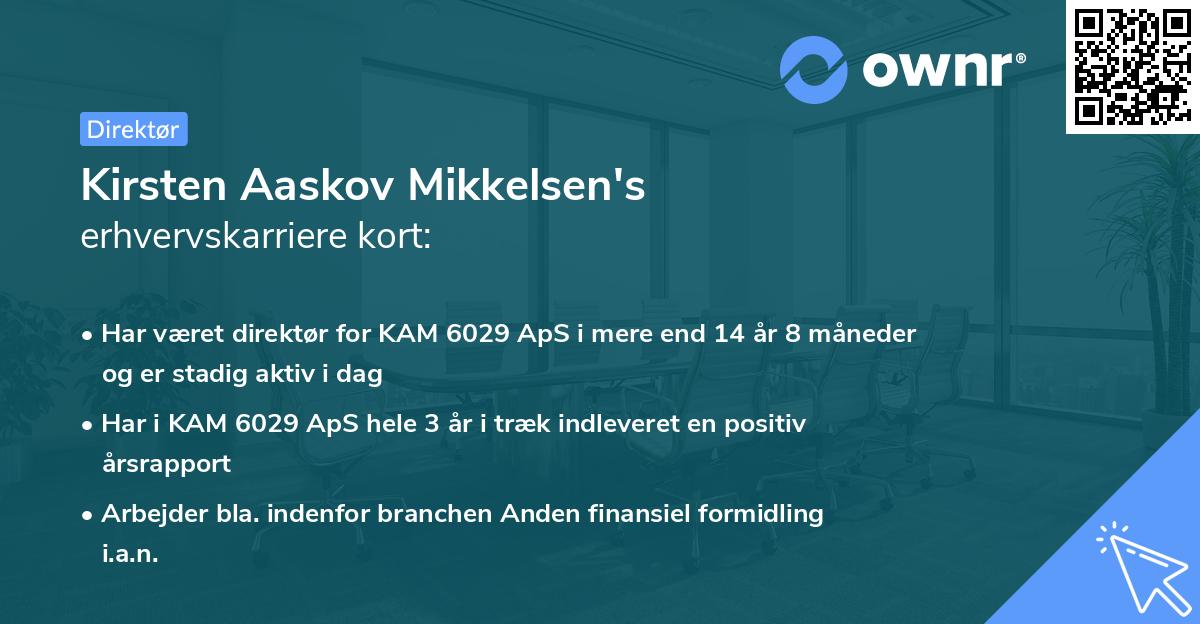 Kirsten Aaskov Mikkelsen's erhvervskarriere kort