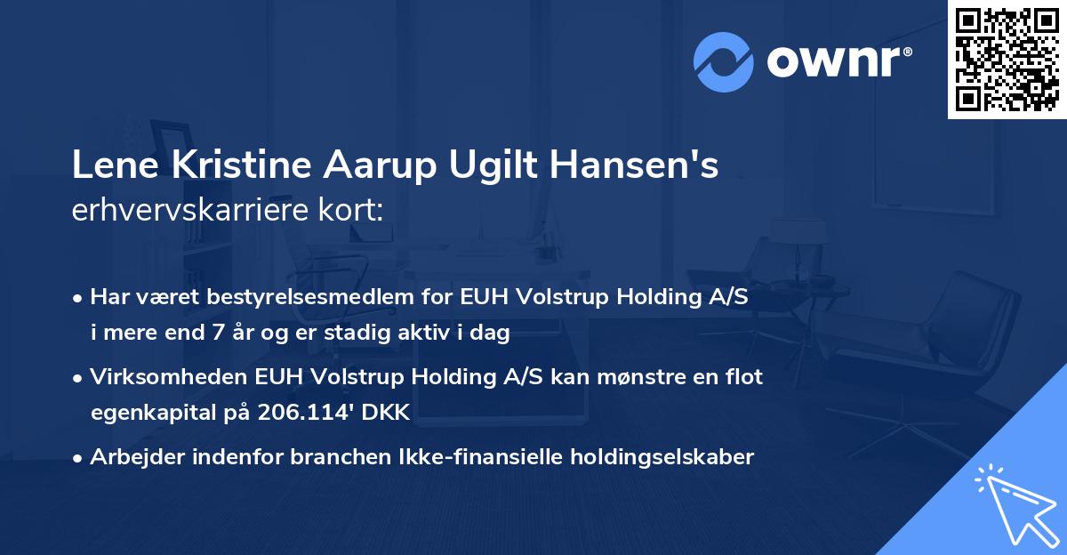 Lene Kristine Aarup Ugilt Hansen's erhvervskarriere kort