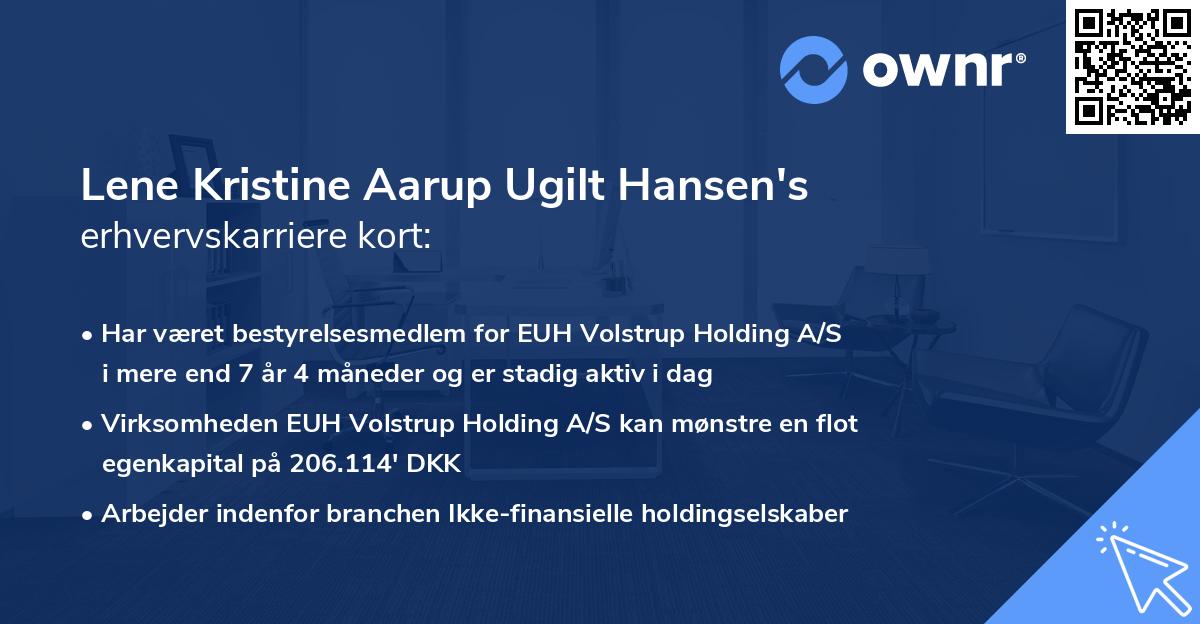 Lene Kristine Aarup Ugilt Hansen's erhvervskarriere kort