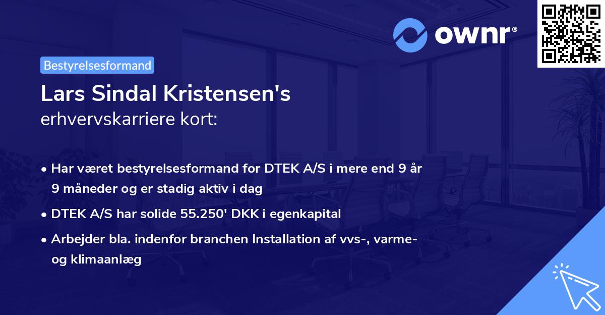 Lars Sindal Kristensen's erhvervskarriere kort