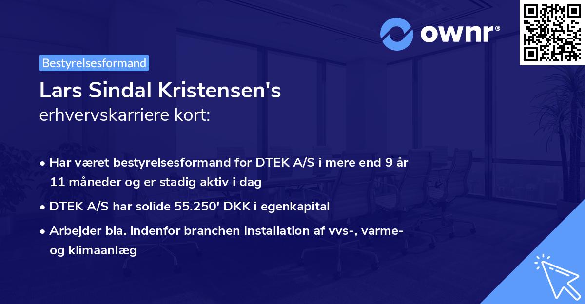 Lars Sindal Kristensen's erhvervskarriere kort