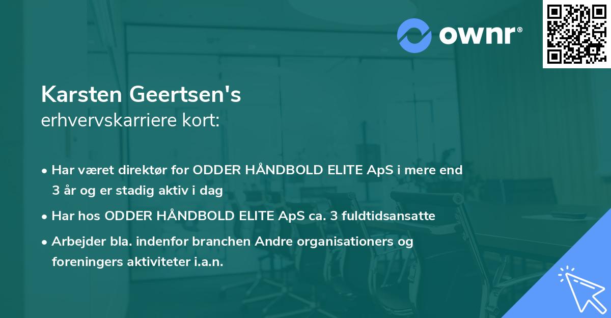 Karsten Geertsen's erhvervskarriere kort