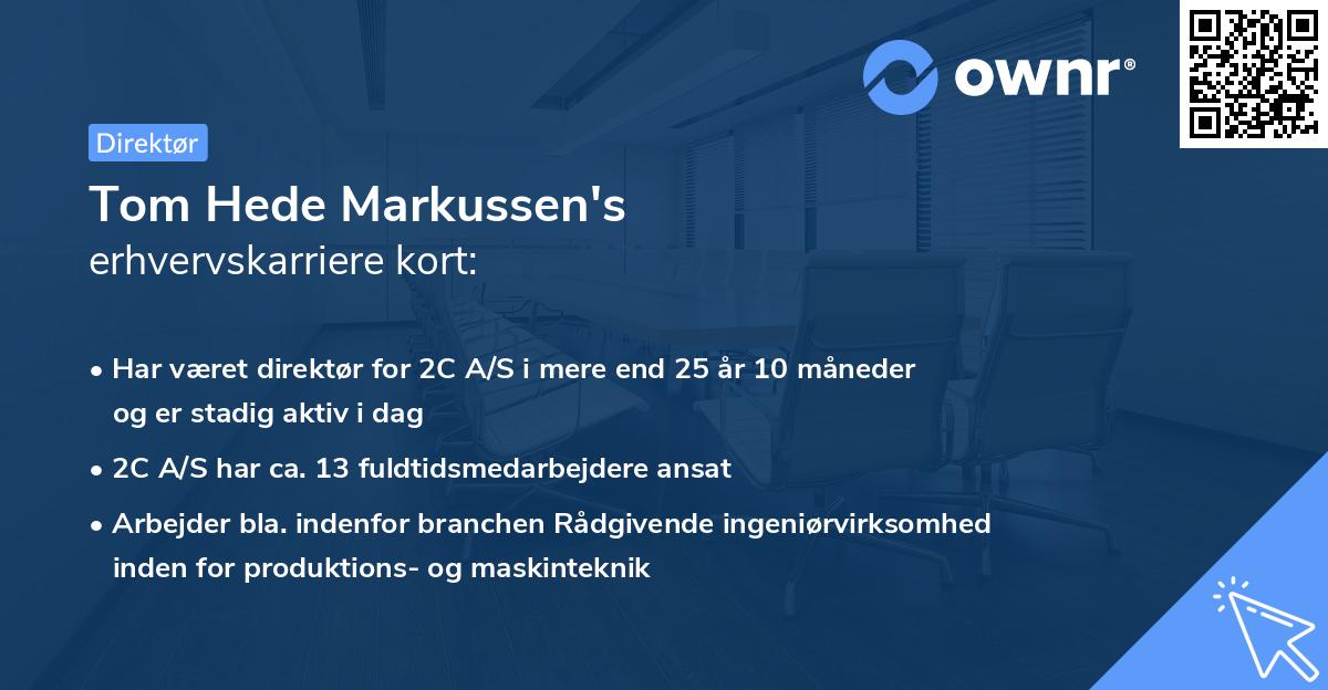 Tom Hede Markussen's erhvervskarriere kort