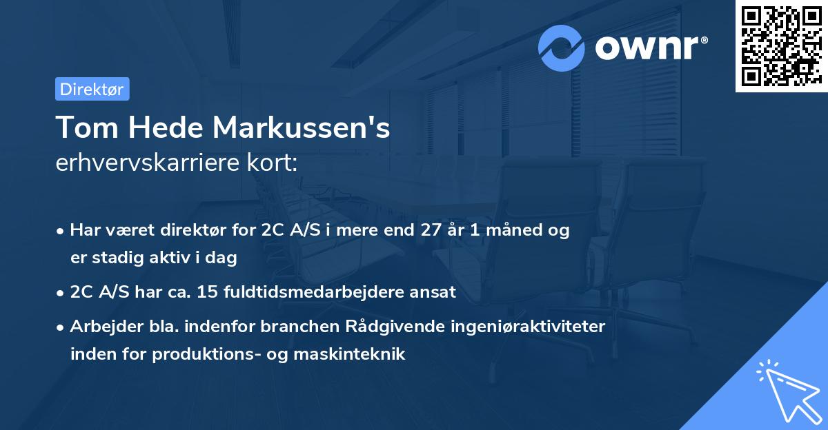 Tom Hede Markussen's erhvervskarriere kort