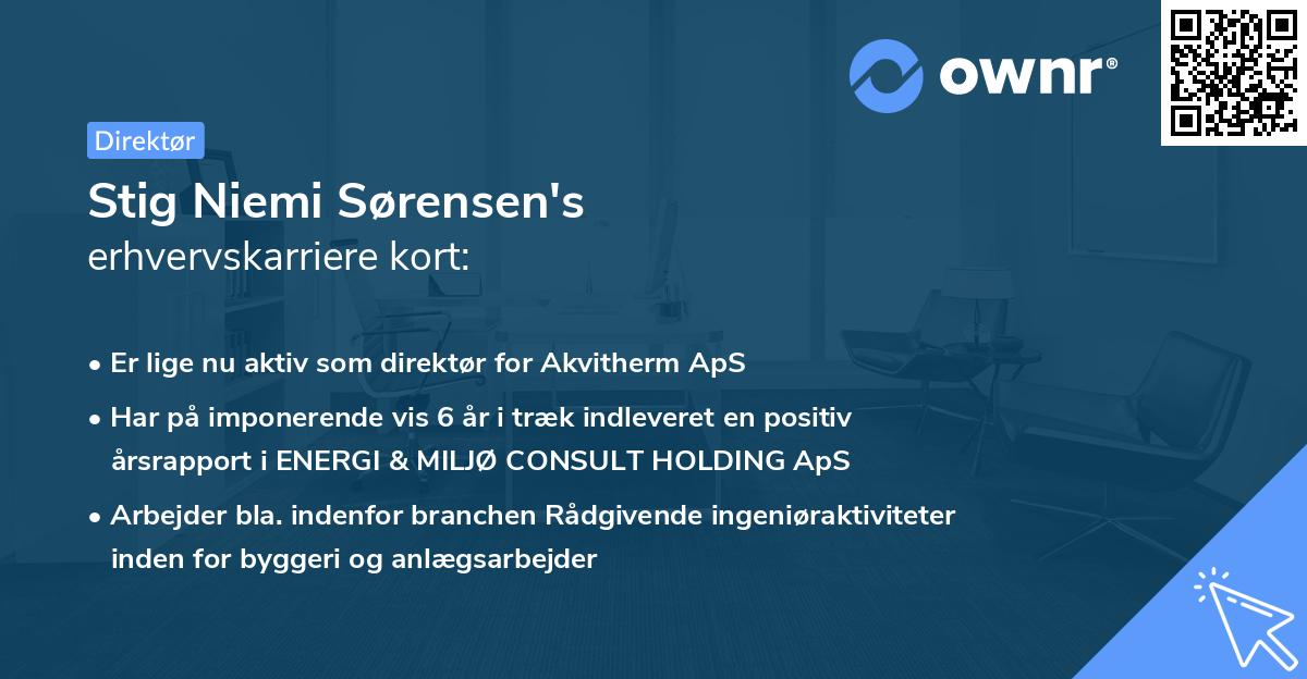 Stig Niemi Sørensen's erhvervskarriere kort