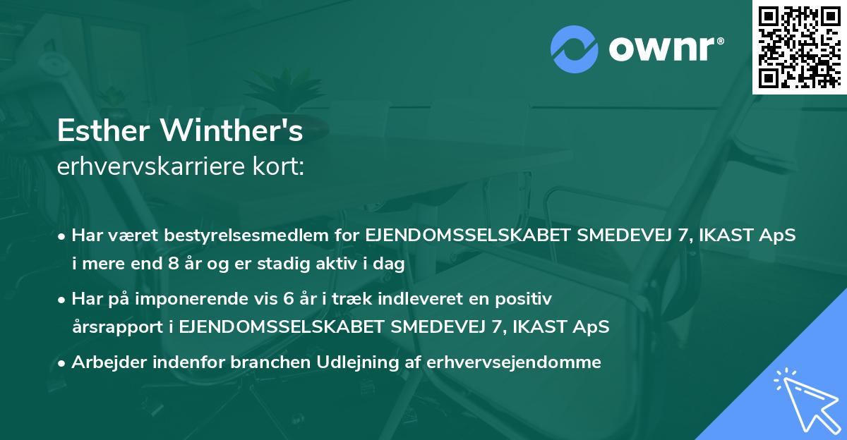 Esther Winther's erhvervskarriere kort