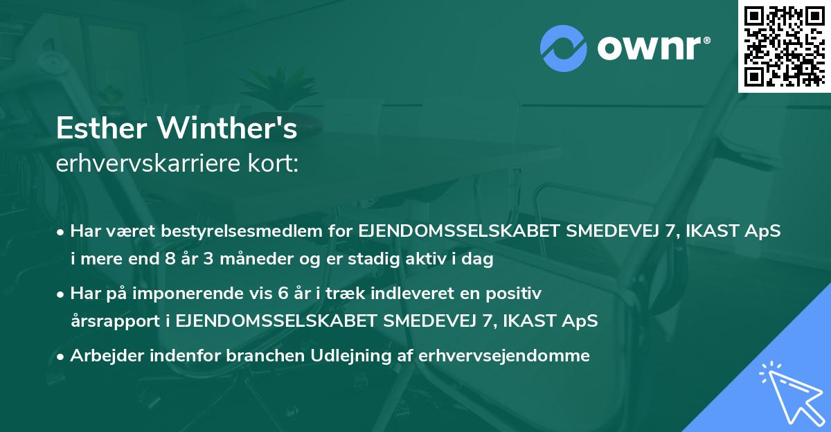 Esther Winther's erhvervskarriere kort