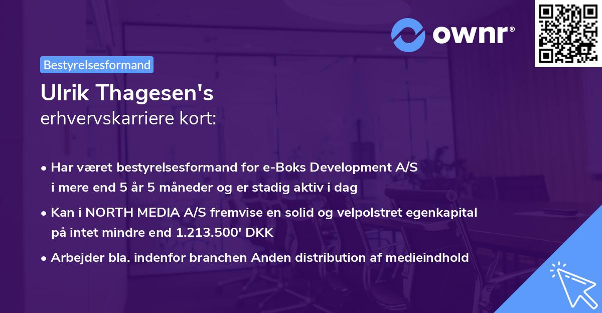 Ulrik Thagesen's erhvervskarriere kort