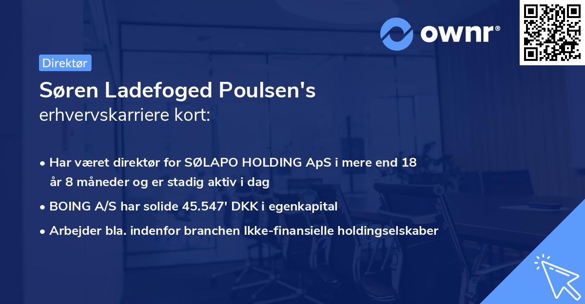 Søren Ladefoged Poulsen's erhvervskarriere kort