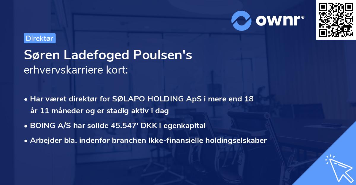 Søren Ladefoged Poulsen's erhvervskarriere kort