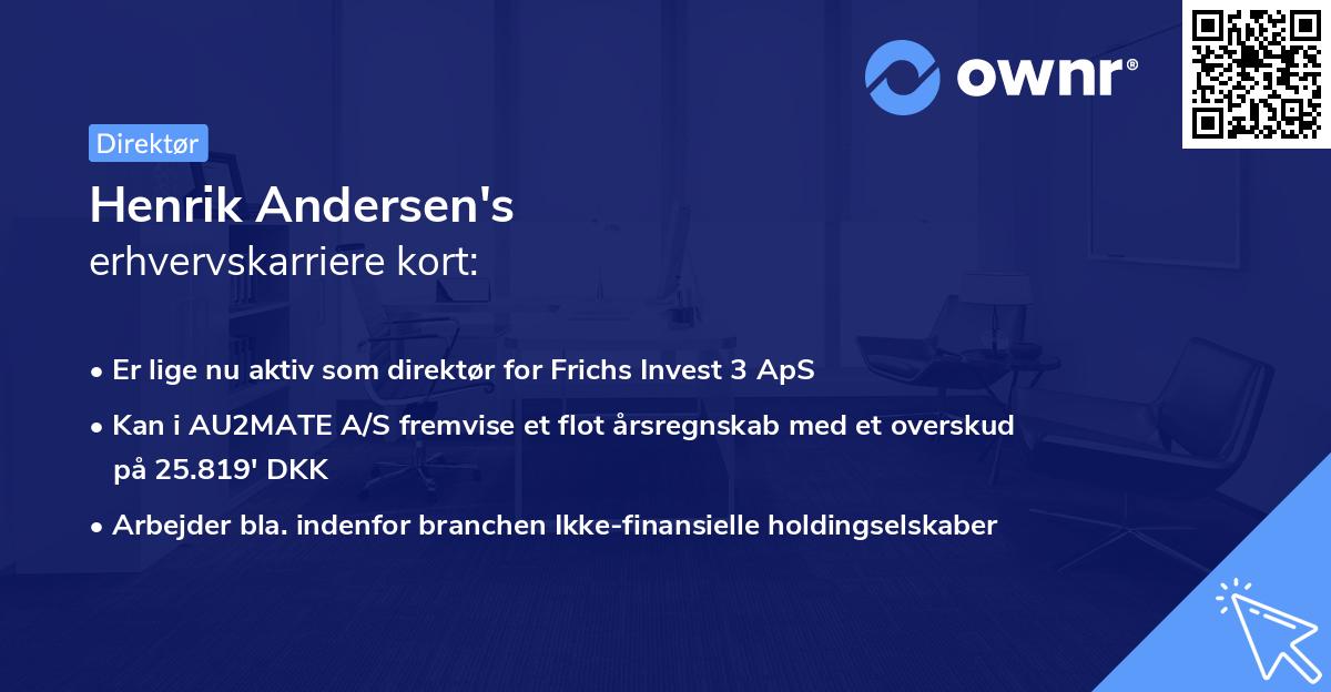 Henrik Andersen's erhvervskarriere kort