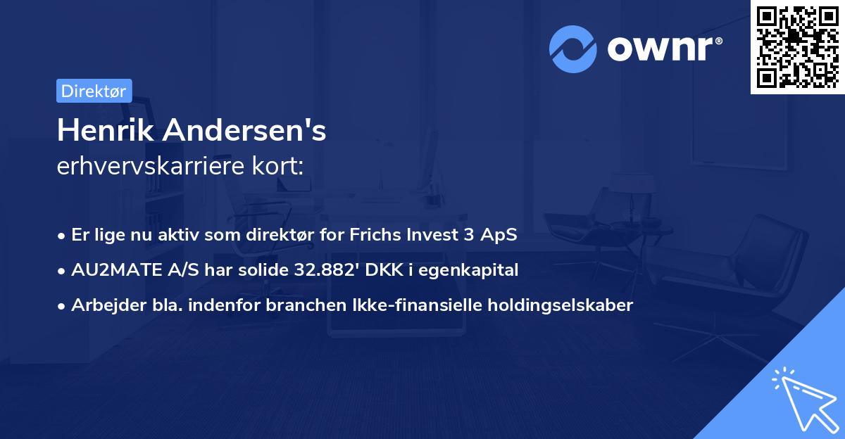 Henrik Andersen's erhvervskarriere kort
