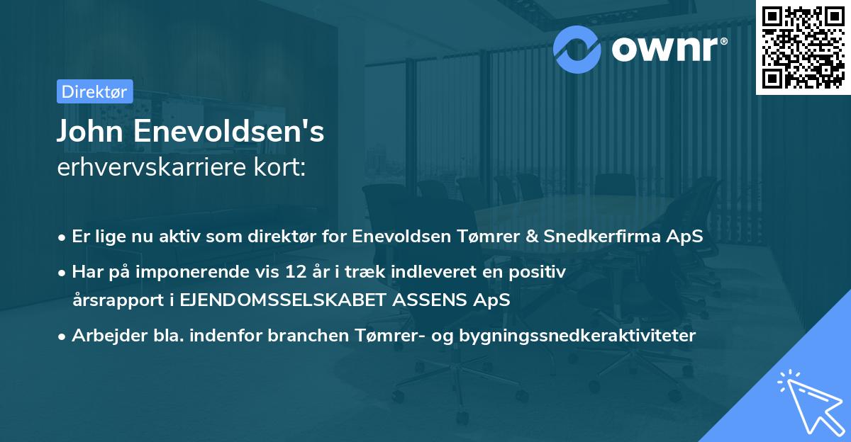 John Enevoldsen's erhvervskarriere kort