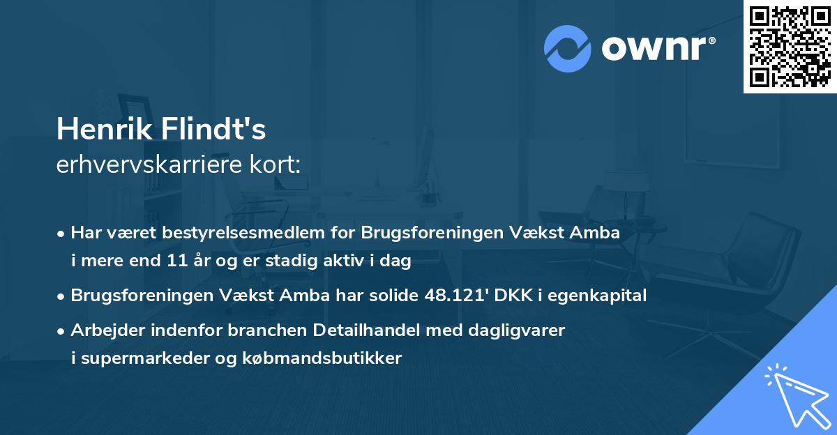 Henrik Flindt's erhvervskarriere kort